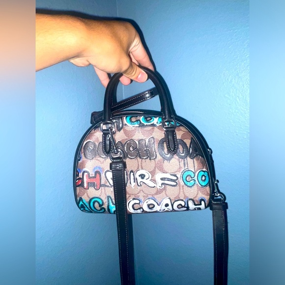 Rare🔥Coach X Mint + Serf Sydney Satchel In Signature Canvas CM095 graffiti bag - Picture 3 of 16